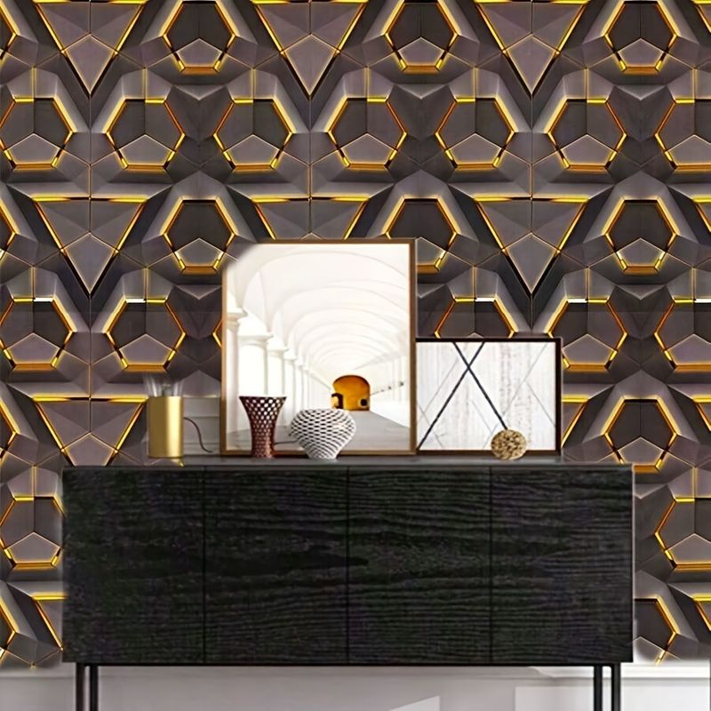 3D Three-Dimensional Geometric Restaurant Panel Background TV Self-Adhesive Decorative Waterproof Wall Sticker_voghion.com