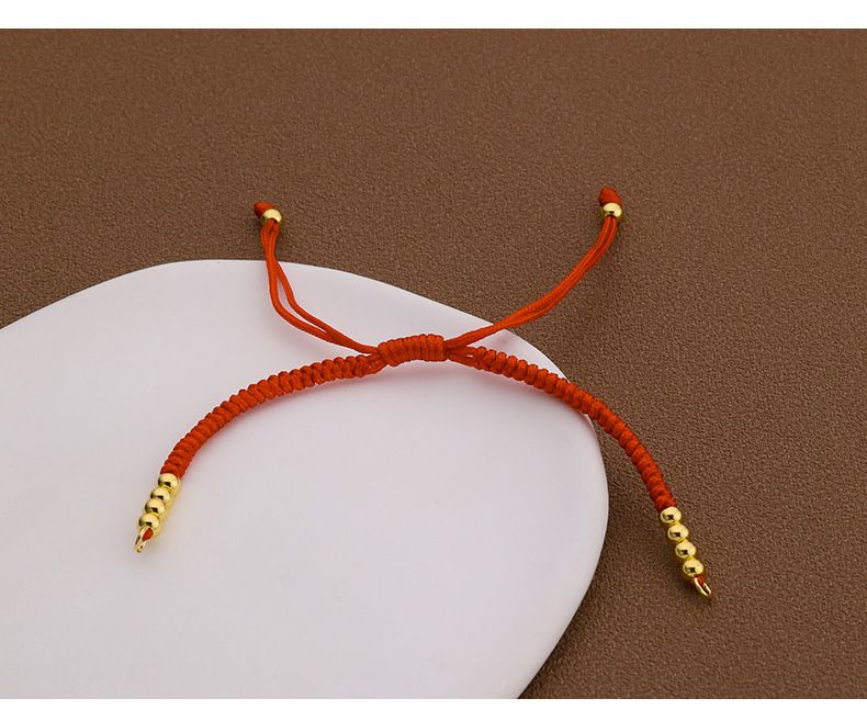 Pulseira de corda simples tecida à mão, produto semi-acabado, pulseira de contas grátis, faça você mesmo, acessórios de corda vermelha para casal_voghion.com