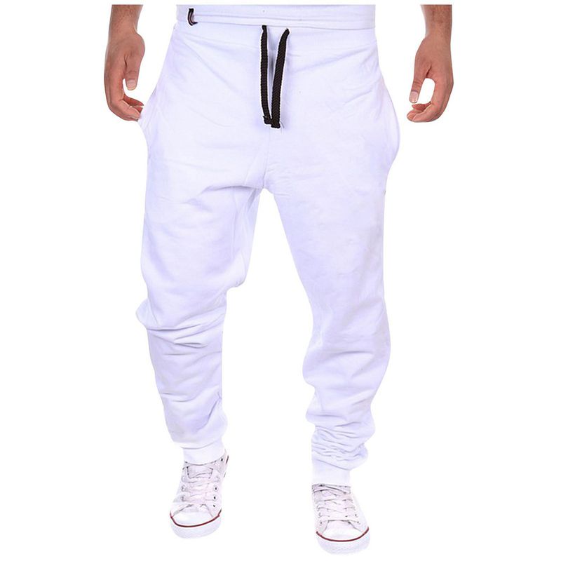 Men's Casual Jogger Pants - Elastic Waist Comfortable Workout Trousers For Daily Wear (Black, Light Gray, White) - S/M/L/XL/XXL_voghion.com