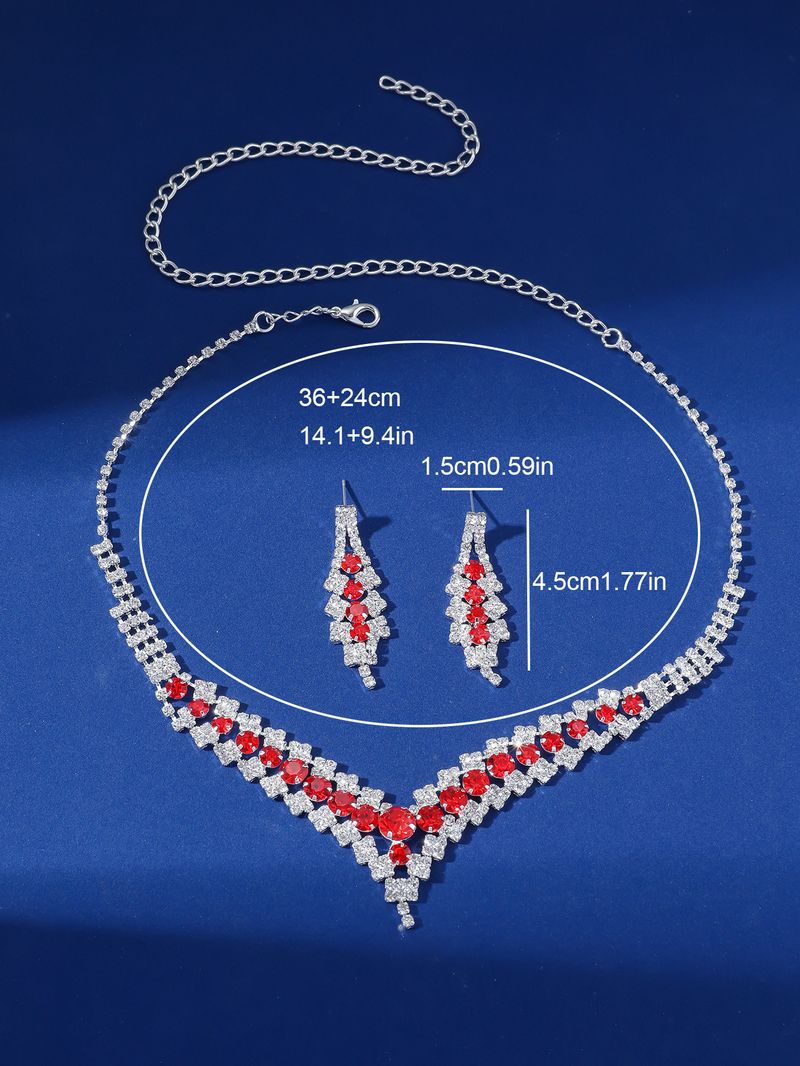 halsbandsset örhänge smyckesset bankettklänningsset halsband moderiktigt brudsmycken_voghion.com