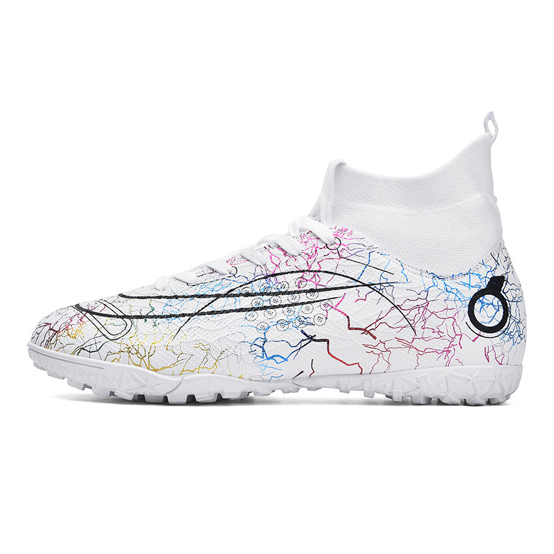 New FGTF Men's and Women's Breathable High Collar Long AG Broken Nail Football Indoor Training Shoes_voghion.com