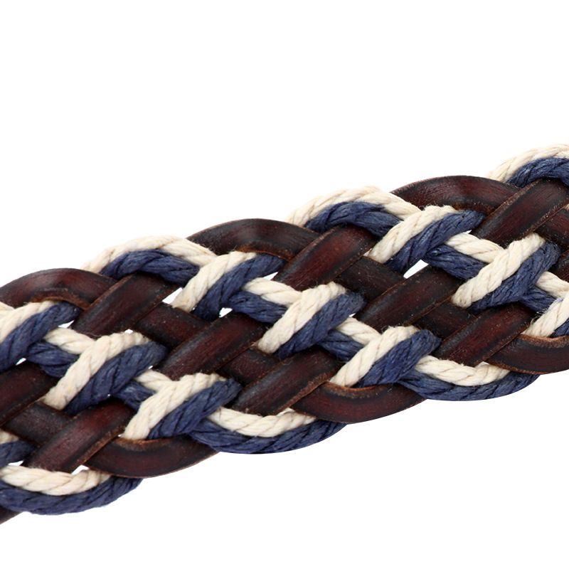 Cintura intrecciata da uomo e da donna senza elasticità, stile alla moda, diametro interno orale di 3,0 cm, corda cerata, intreccio misto_voghion.com