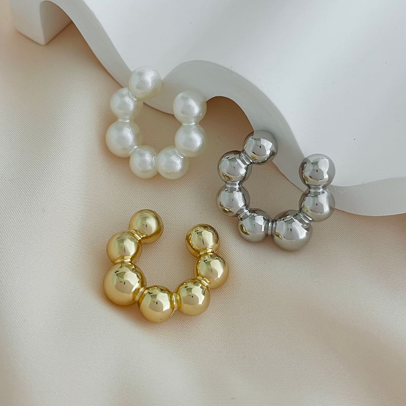 Aurora Atelier Ingemark Zartes 3-teiliges Set Imitationsperlen-Ohrringe für Damen Vintage CCB Ohrclips ohne Piercing Partyschmuck Accessoire 2025 Neu_voghion.com