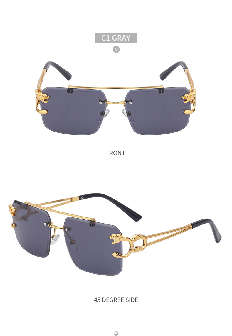 Nye retro kantløse solbriller til mænd Steampunk solbriller Kvinder Punk modebriller Vintage nuancer Gafas De Sol Sonnenbrill Sun_voghion.com