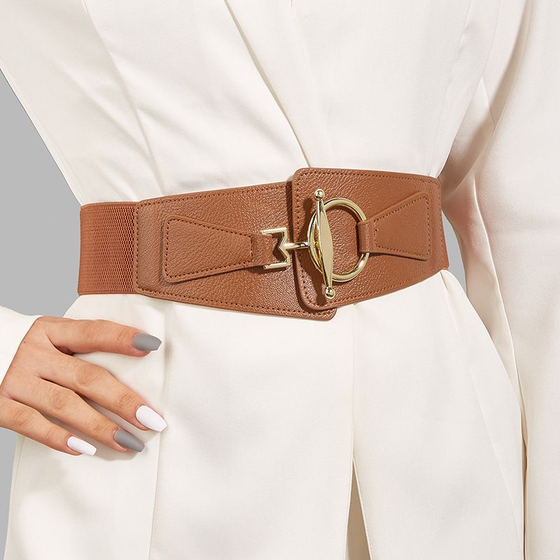 Chiusura in vita per cappotto per gonne abbinate alla moda femminile, abiti elastici alla moda, decorazioni versatili, cintura larga_voghion.com