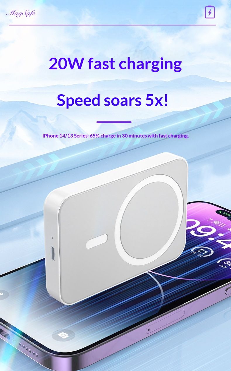 Sınır Ötesi Manyetik Kablosuz Şarj Cihazı Standlı 10000mAh Hızlı Şarj Güç Bankası Hediye Toptan_voghion.com
