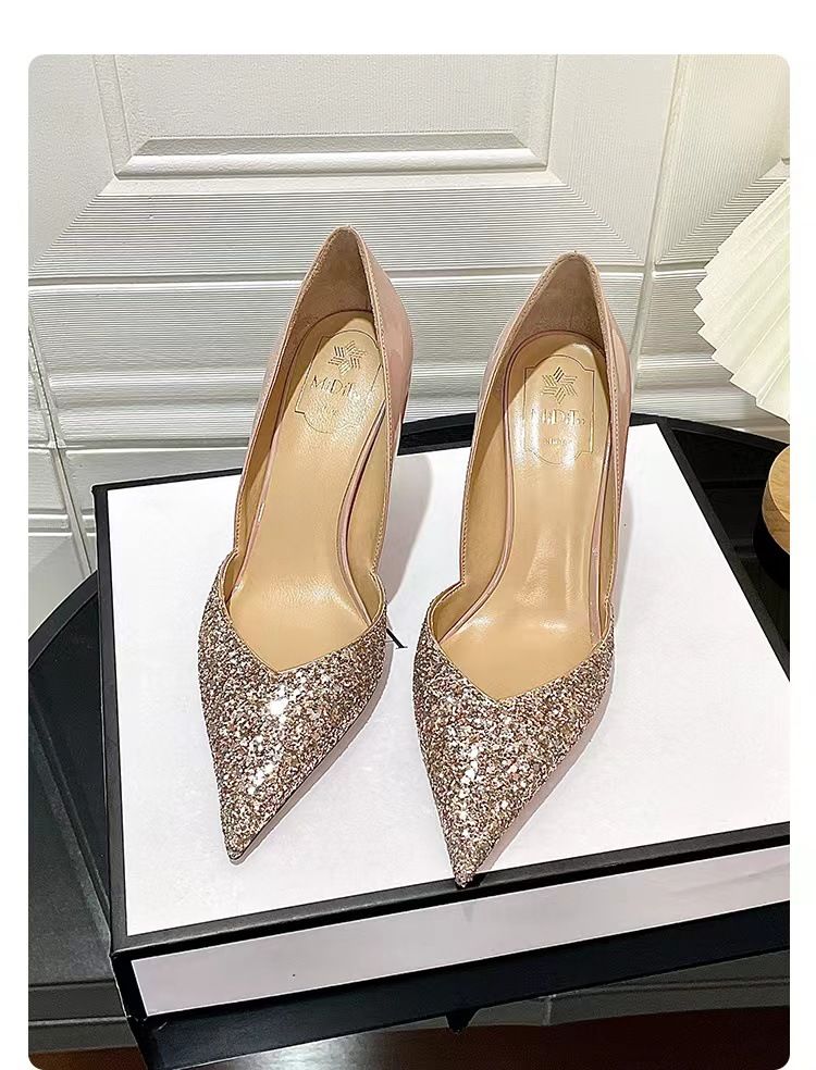 Sheepskin High Heels Pointed 2025 Heeled Shallow Mouth Single Shoes_voghion.com