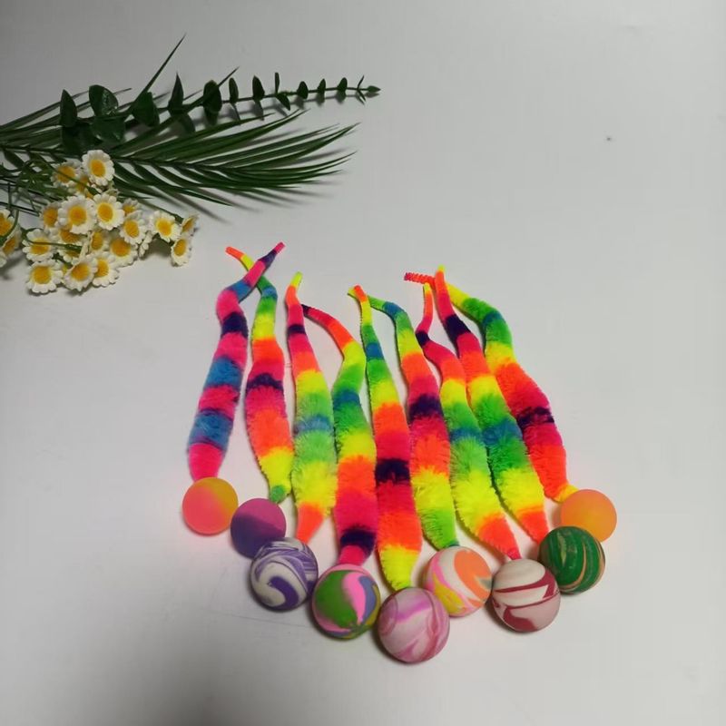 New Pet Elastic Caterpillar Jumping Ball Teaser Wand Cat Self-Entertainment Toy_voghion.com