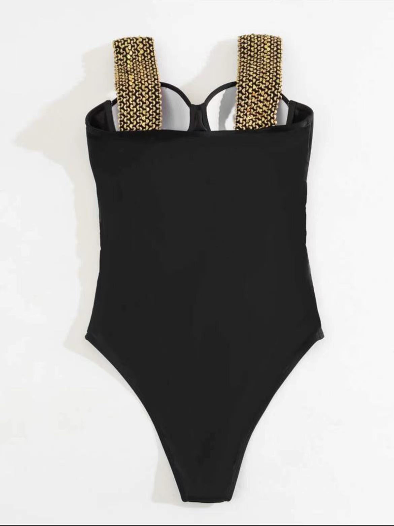 Women's fashion elastic strap bikini swimsuit_voghion.com