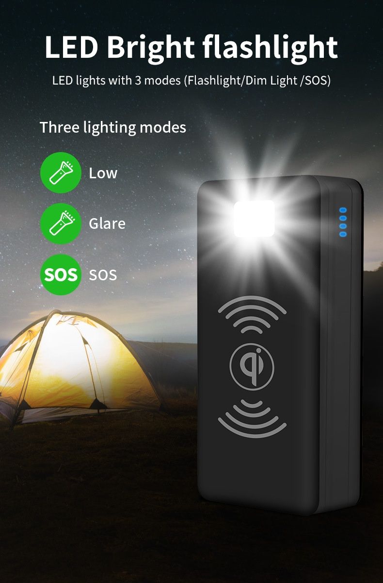 Cross-border Hot Item 50000mAh Solar Bank Large Capacity Outdoor Wireless Charging Mobile Power Supply_voghion.com