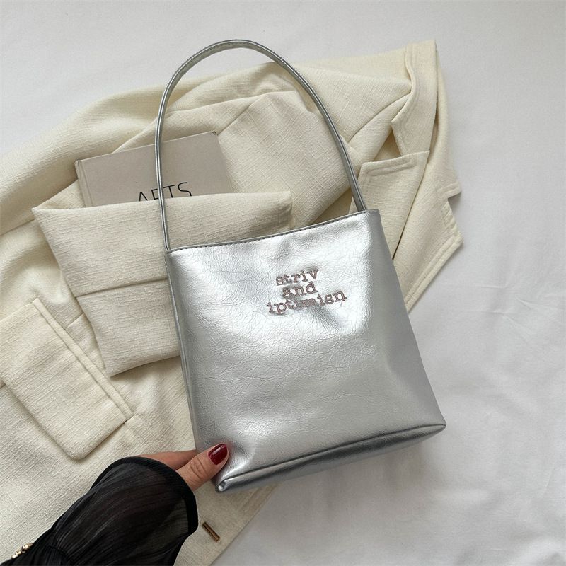 Borsa a tracolla singola semplice ed elegante, alla moda e di grande capacità, per donna, estate 2023, secchiello ascellare, casual, alla moda_voghion.com