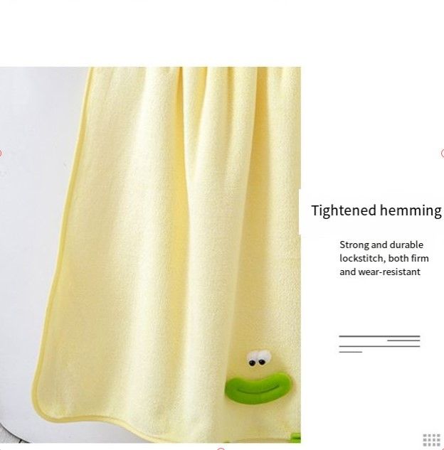 Cartoon Animal Coral Fleece Soft Absorbent Household Bath Face Parent-Child Towel Set_voghion.com