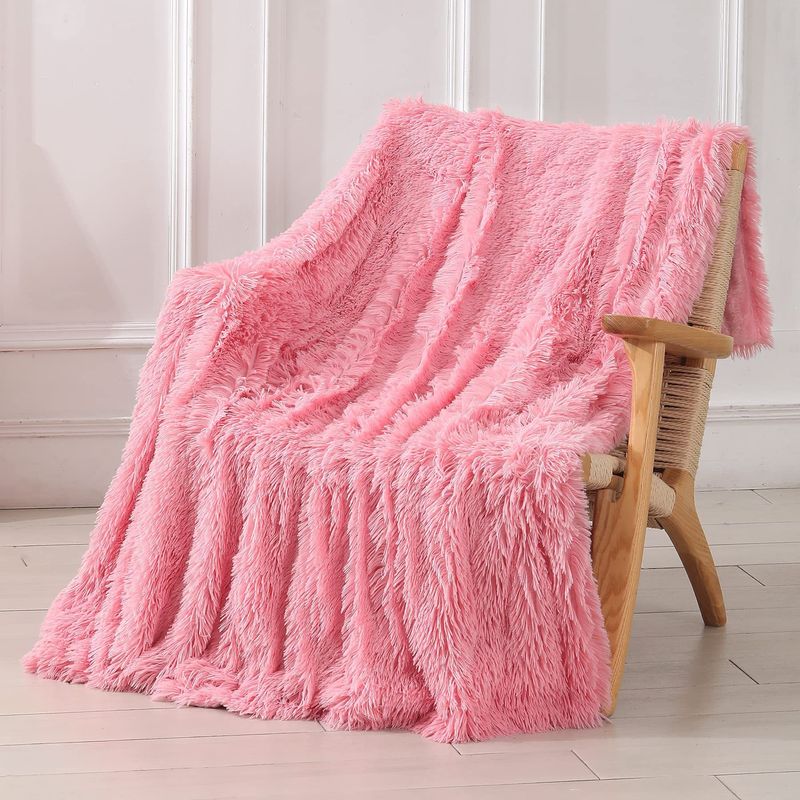 Coperta di peluche per divano, morbida, calda, confortevole, in pelliccia sintetica, per divano e letto, doppia faccia._voghion.com
