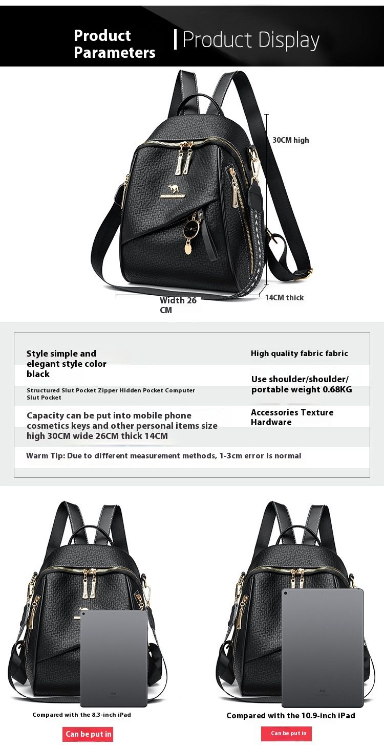 Multi bag for New Fashion Korean Edition Large Capacity Travel Versatile Soft Leather Women's Backpack_voghion.com
