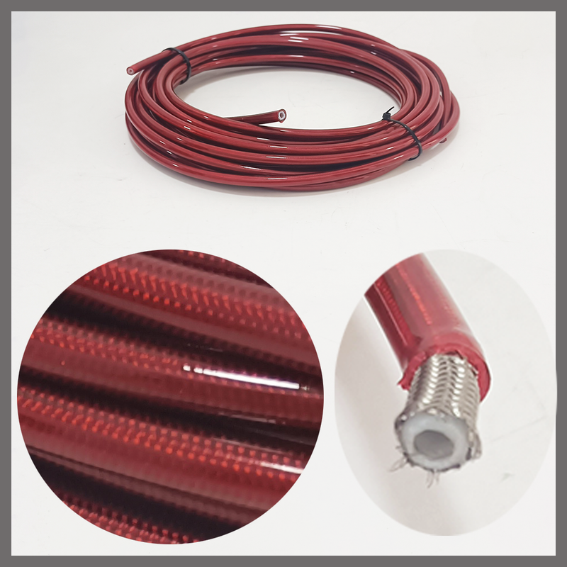 AN3 1M Stainless Steel Braided Motorcycle Hydraulic Brake Hose Nylon Clutch Oil E Dirt Bike Modification Pipe_voghion.com