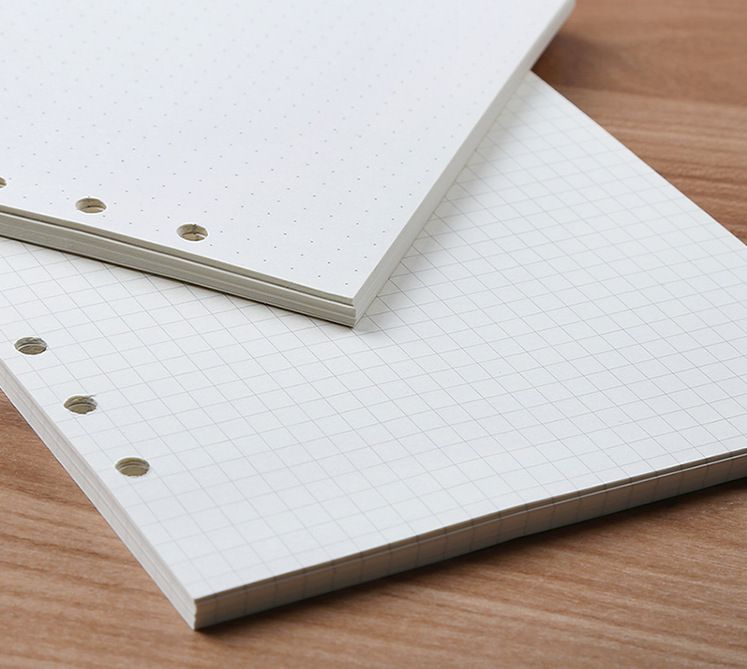 Kraftpapier A5A6 Losbladig Binnenpagina Binnenkern Vierkant Horizontale Lijn Blanco Dot Matrix Handboek Notitieboek Vulling_voghion.com