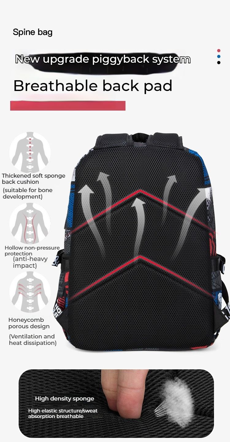 Schoultaschen fir männlech Grondschoulschüler a Kanner vun der drëtter bis sechster Klass, liicht Rucksäck fir modesch,_voghion.com