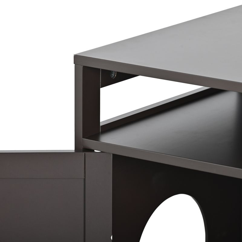 Litter Box Enclosure, Cat Litter Box Furniture With Hidden Plug, 2 Doors,Indoor Cat Washroom Storage Bench Side Table Cat House, Large Wooden Enclused Litter Box House, Esspresso_voghion.com