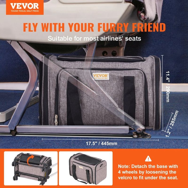 With Telescopic With Wheels Dog Airline Strap Approved Carrier Rolling With Handle Carrier Shoulder Wheels Carrier Cat And Pet_voghion.com