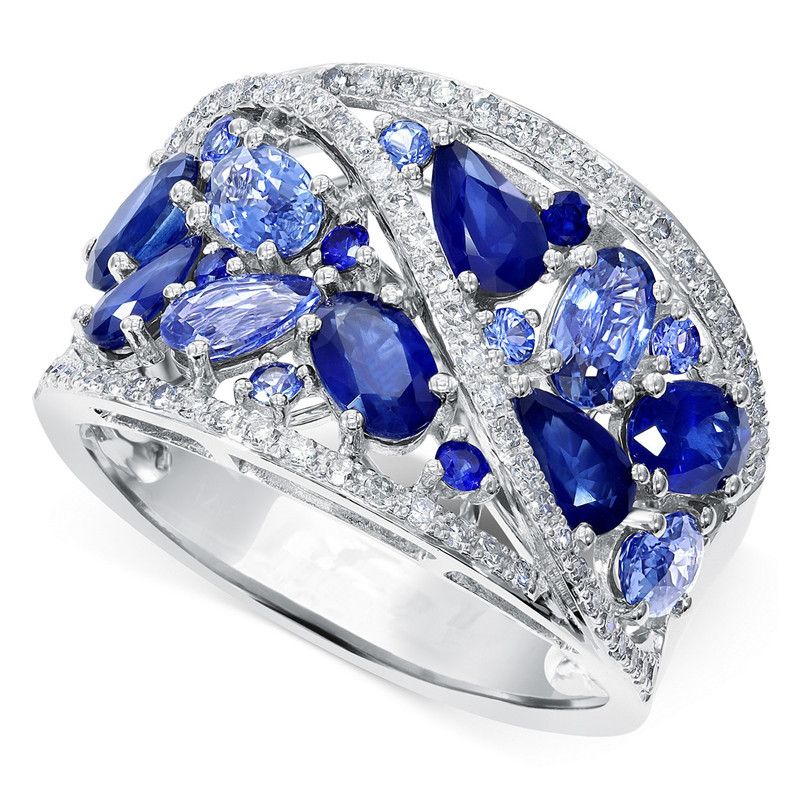 Nuovo anello di lusso con zirconi blu traforati di Cao Shi per donna, accessori per balli e feste_voghion.com