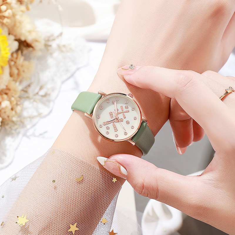 New Cute Windmill Student Belt Popular Style Quartz Watch_voghion.com