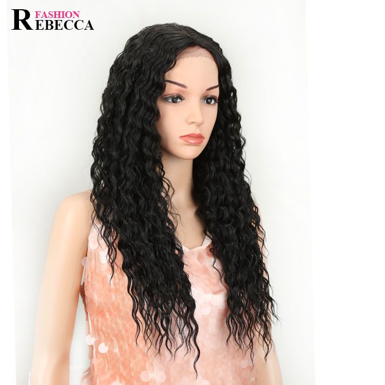 Rebecca wig high temperature silk chemical fiber headgear long curly hair hot style fashion front lace_voghion.com