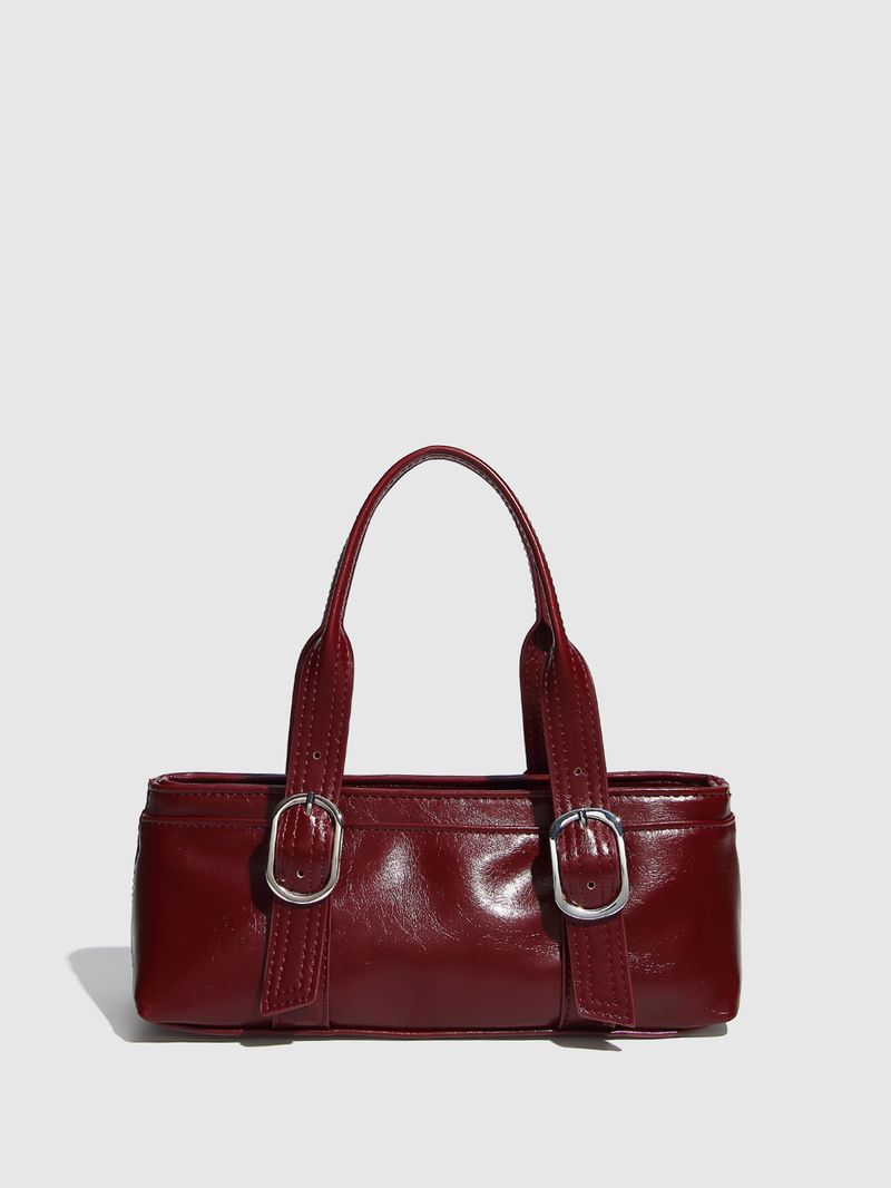 Borse da donna Borsa Boston Borsa a mano con fibbia retrò Borsa da polso con cerniera per motocicletta_voghion.com