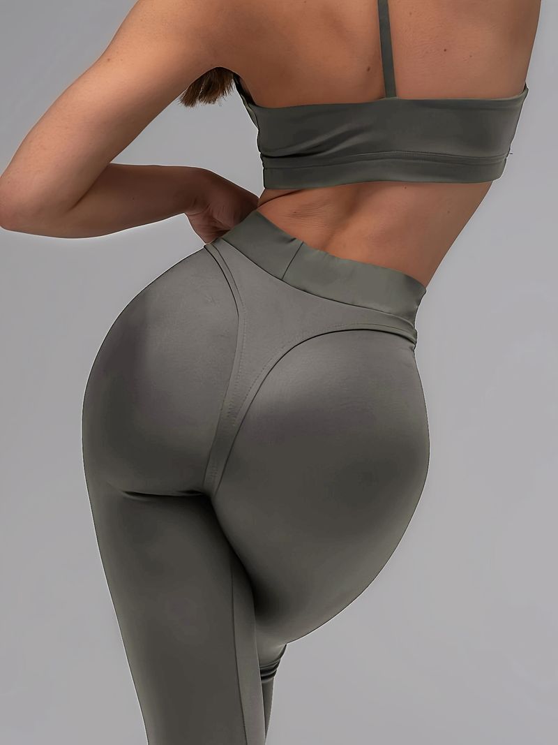 Siyah Seksi Yüksek Bel Buruşuk Tayt Kalın Egzersiz Popo Kaldırma Büyük Beden Tayt Kadınlar İçin Yoga Pantolonu_voghion.com