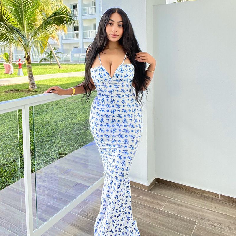 Sommer Neue Kleine Floral Hosenträger Mit Große Schaukel, frauen Kleid_voghion.com