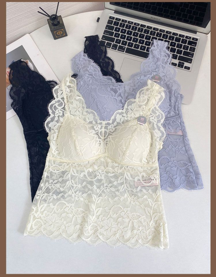 Top in pizzo con spalline sottili e sexy_voghion.com