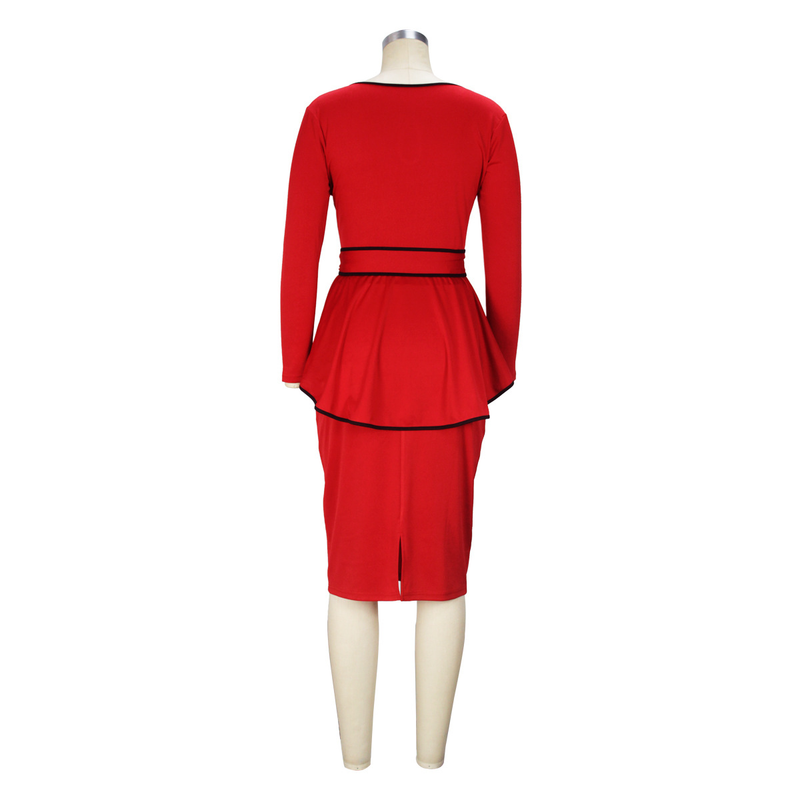 Set da donna in due pezzi con gonna irregolare, sexy ed elegante, con gonna flangiata e gonna divisa_voghion.com