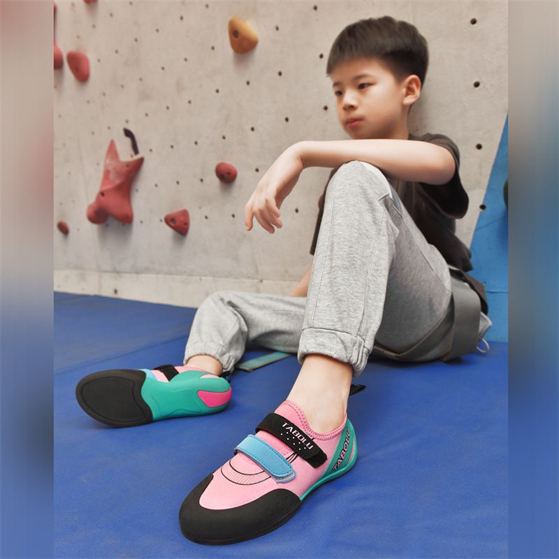 26xx Correct Logo 1 Rock Basic Chaussures d'escalade pour enfants et jeunes, en salle et en extérieur, respirantes et antidérapantes, pour l'exportation transfrontalière_voghion.com