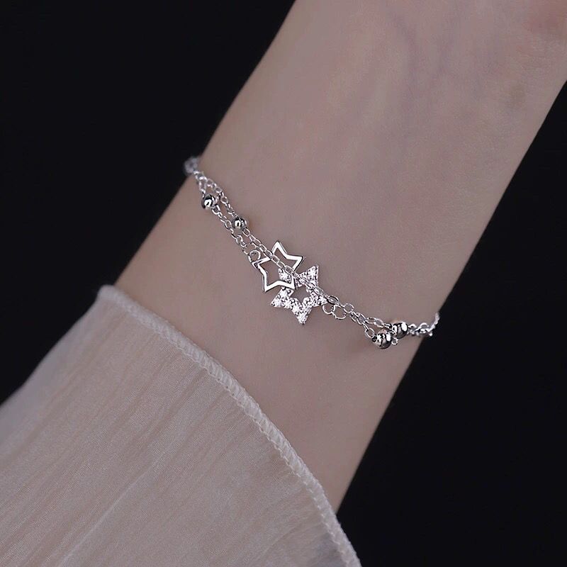 Bracciale da donna in argento puro con motivo "Starry Sky Story", leggero e lussuoso, squisito, stile Ins, design di nicchia, sensazione di alta qualità, regalo per_voghion.com