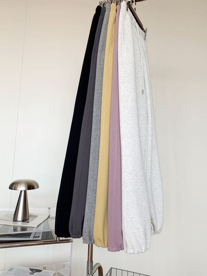 Dopamine Color Soft Knit Cotton Blend Joggers - Adjustable Cuff Unisex Relaxed Fit Two-Way Wear Lounge Pants_voghion.com
