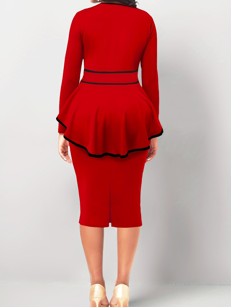 Set da donna in due pezzi con gonna irregolare, sexy ed elegante, con gonna flangiata e gonna divisa_voghion.com