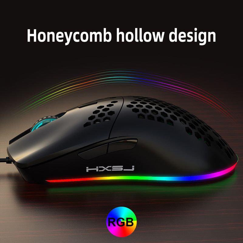 New lightweight hole game mouse, hollowed out esports computer, wired luminous mouse suitable for laptops and desktops_voghion.com