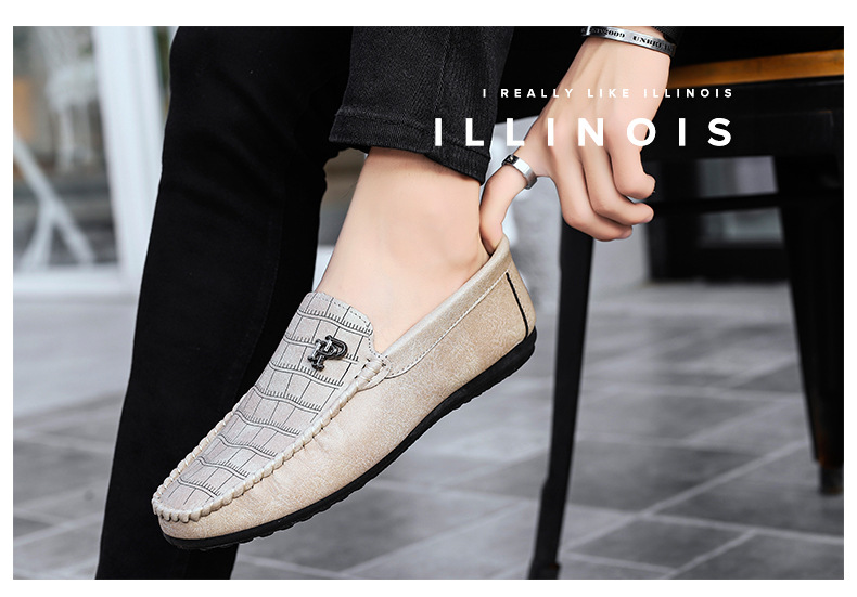 Doudou Shoes Men's Spring And Summer New Soft-soled Breathable Lazy Slip-on Casual Leather Shoes European Station Trendy British Loafers_voghion.com