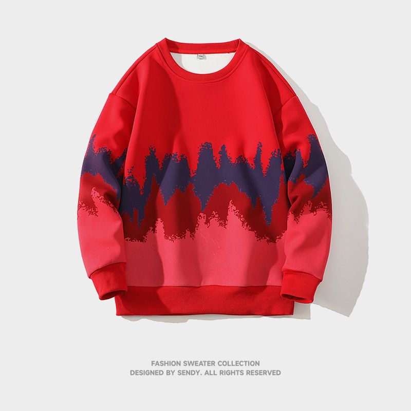 Weißes Sweatshirt für Herren, flach liegend, Frühling/Herbst, lässig, vielseitig, stylisch, langärmelig, für junge Leute_voghion.com