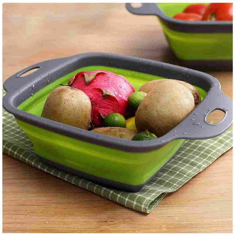 3 pezzi cestello di scarico pieghevole scolapasta per frutta e verdura cestello di lavaggio scolapasta in silicone pieghevole utensile da cucina per la casa_voghion.com