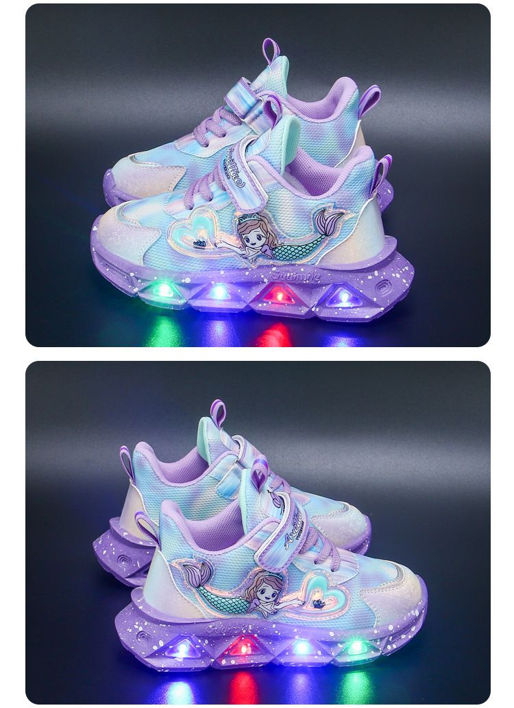 Children with light sneaker 2024 spring and autumn mesh breathable children's shoes medium and small children Princess lightweight casual shoes_voghion.com