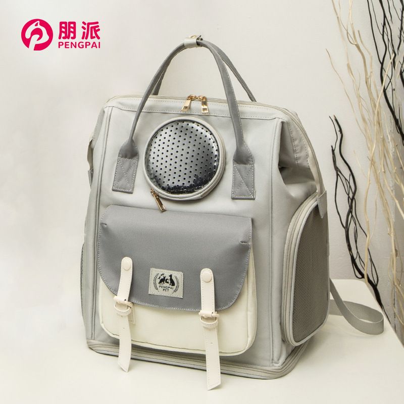 Carrier Outdoor Portable Large Capacity Double Shoulder Transparent Space Capsule Canvas Backpack Pet Breathable Dog Cat_voghion.com