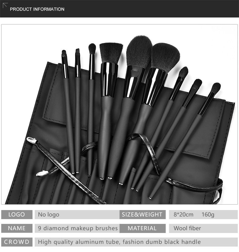 14 stücke bottom Diamant kleine taille einfach zu master make-up werkzeuge schwarz make-up pinsel anzug_voghion.com