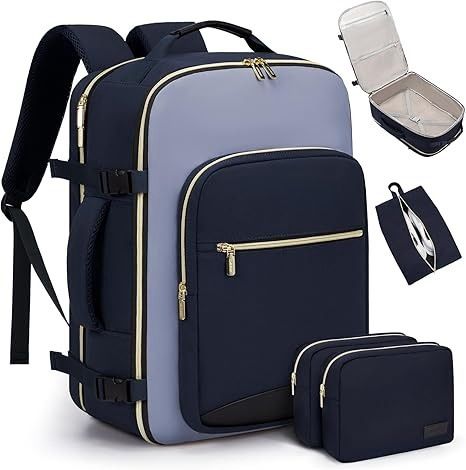 Mochila de viagem de grande capacidade Happypeople - Mochila unissex leve e durável em tecido Oxford com compartimento para laptop (16 polegadas), várias cores_voghion.com