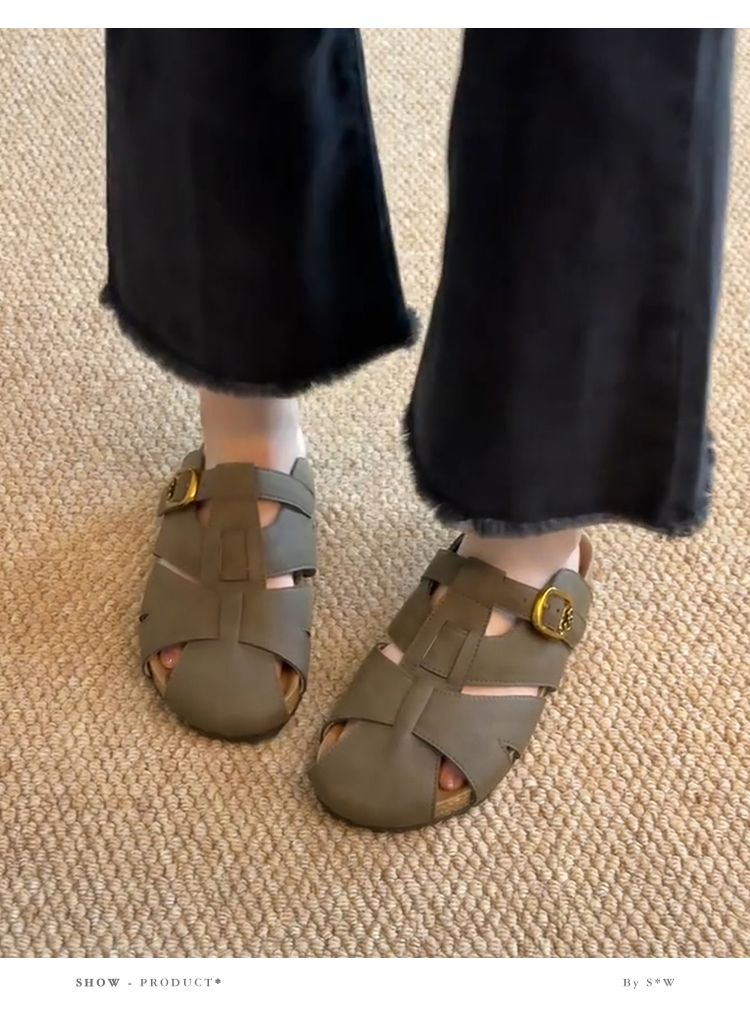 Versione Lancui ~ Scarpe da donna in morbida pelle traforata slip-on, versatili e ultra morbide, con punta rotonda_voghion.com