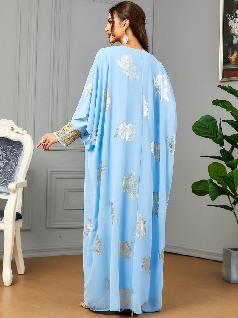Nuovo abito musulmano con stampa a caldo, abito largo in due pezzi per donna araba_voghion.com