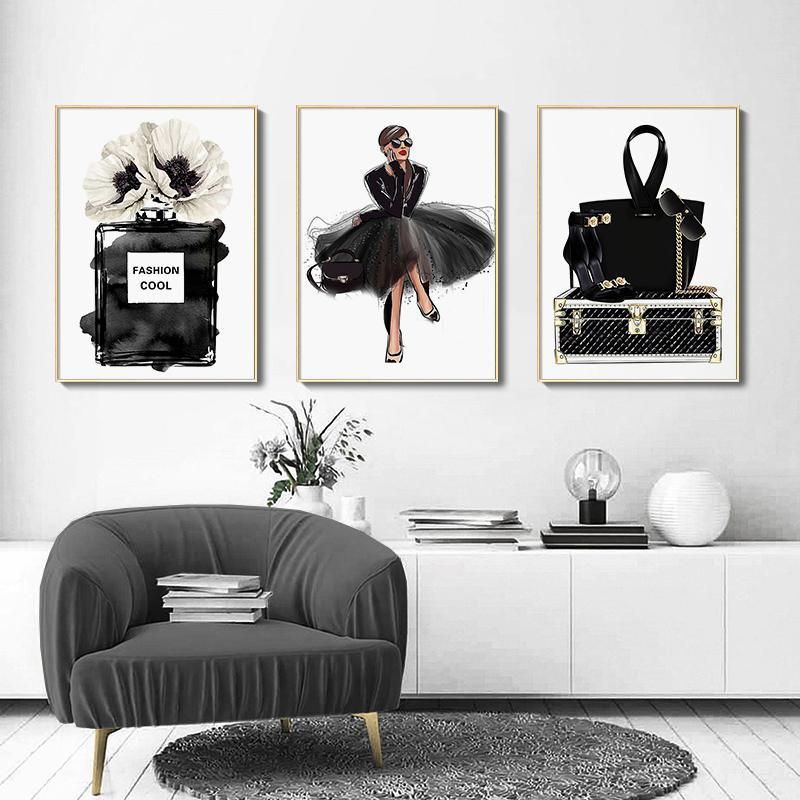 Canvas Core Fashion Perfume Bag Beauty Hanging Modern Home High-end Decorative Painting_voghion.com