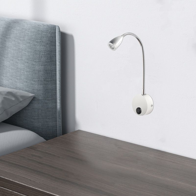 Faretto a tubo flessibile LED 3W faretto a collo d'oca 220V lampada da parete per hotel lampada da comodino 12 24V lampada da lettura a serpente_voghion.com