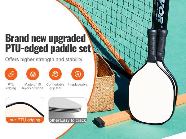 VEVOR Pickleball Net Set, 22FT Regulation Size Portable Pickleball System With Carrying Bag & Balls & Paddles, Weather Resistant Steady Metal Frame & Strong PE Net, For Outdoor Backyard Driveway_voghion.com