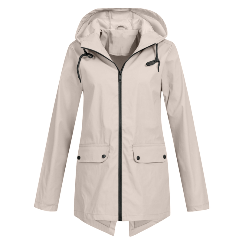 Giacca antivento leggera con cerniera e cappuccio per donna K_voghion.com