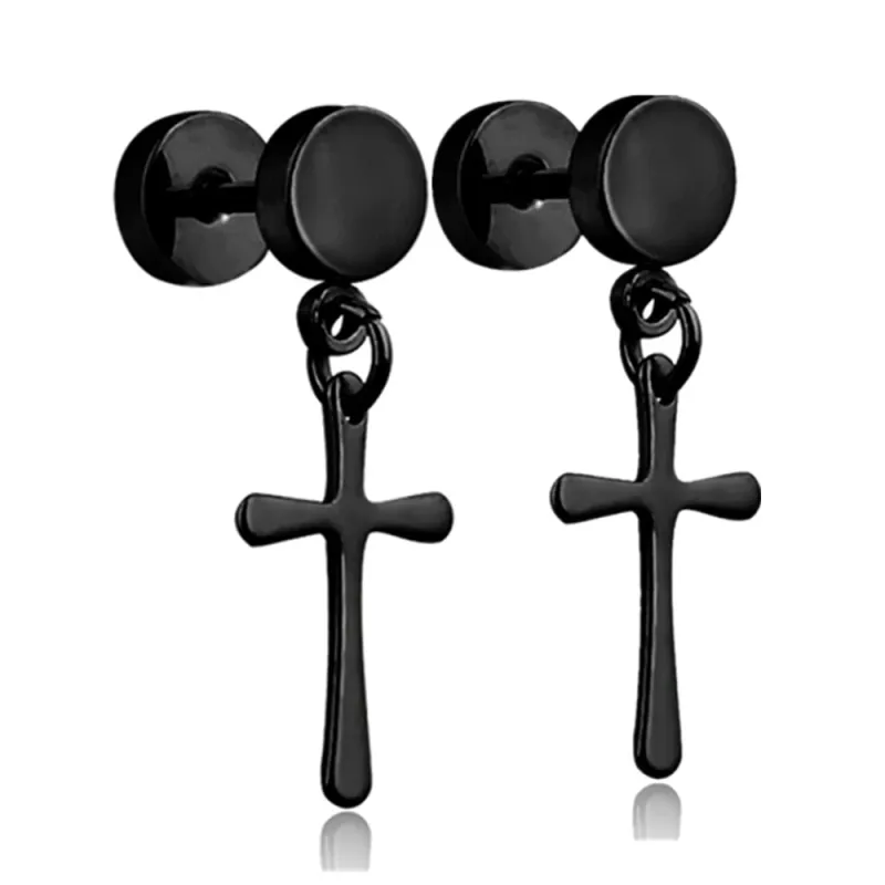 Acciaio chirurgico garofano nero da uomo e da donna, piccoli gioielli retrò hip hop, accessori, orecchini, all'ingrosso_voghion.com